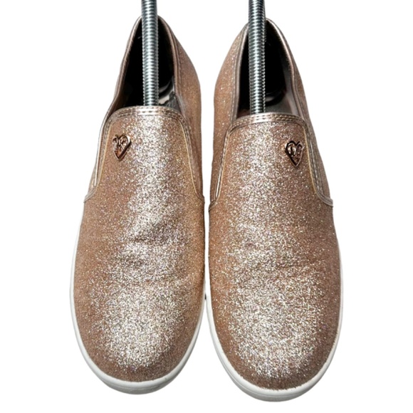 MICHAEL Michael Kors Shoes - Michael Kors Rose Gold Glitter Slip-On Sneakers Blush Pink Sparkle Shoes - US 5